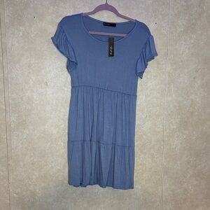 NEW 💙💙Blue Ruffled Sleeve Dress
